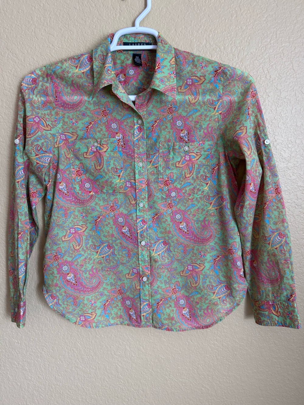 Lauren Ralph Lauren Multicolor Paisley Print Long Sleeve Button Down Shirt